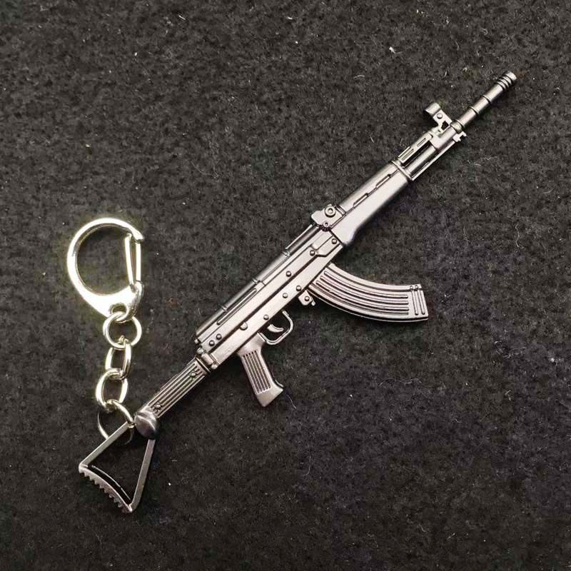 12cm经典81杠自动步枪81-1式八一杠模型合金钥匙扣挂件挂饰玩具