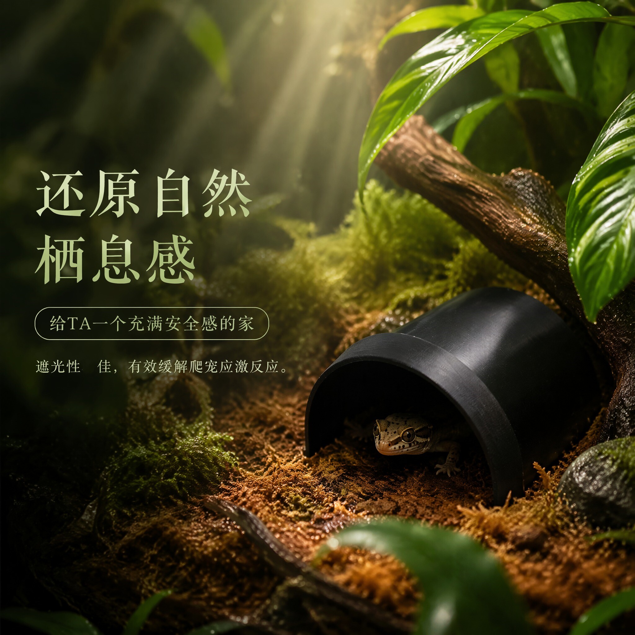 爬宠躲避仿真花盆瓦片洞穴蝎子蜘蛛守宫蜥蜴造景配套饲养盒四个装
