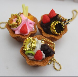 食玩冰淇淋小号仿真花托 PVC冰激凌花托 甜筒花筒DIY奶油黏土配件