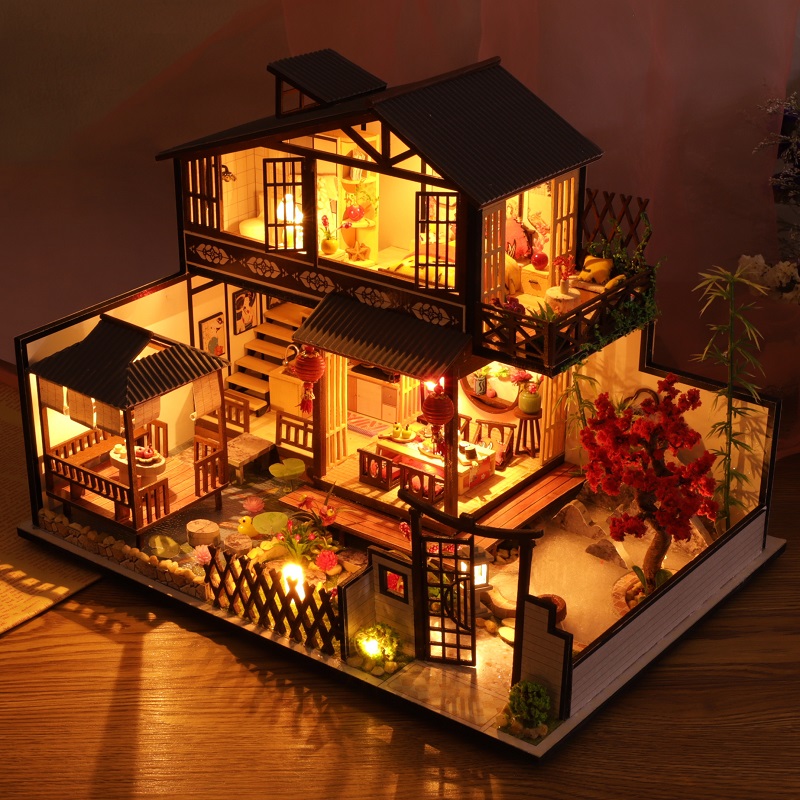 diy小屋木质手工制作日式别墅