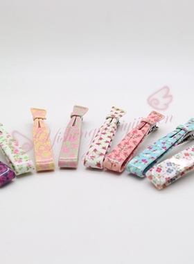 韩国进口Aznavour饰品 正品AZ 多款印花长蝴蝶结鸭嘴夹 顶夹 边夹