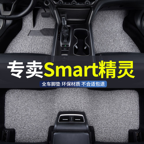 适用smart汽车丝圈脚垫地垫防水