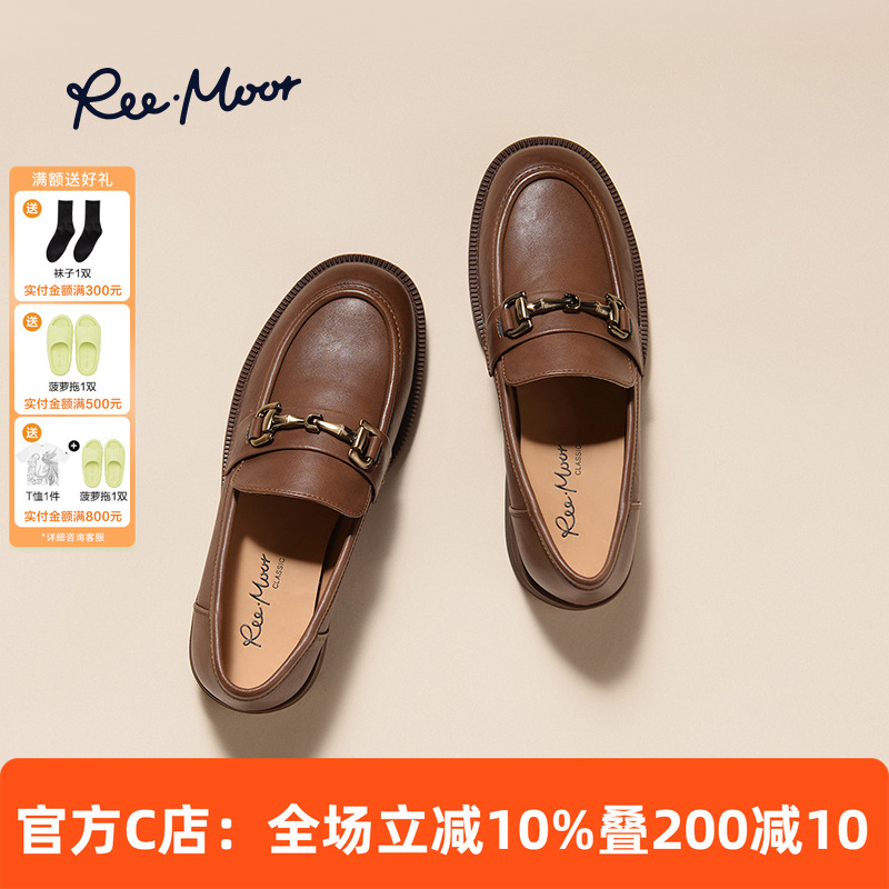 reemoor小皮鞋气质乐福鞋一脚蹬