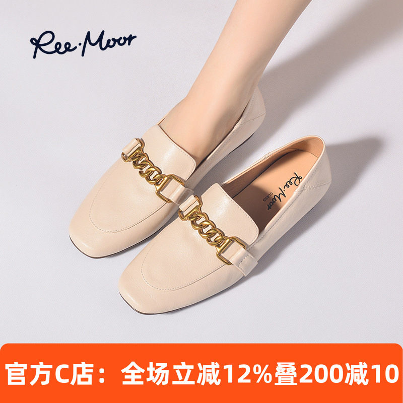 REEMOOR睿慕复古舒适百搭乐福鞋2026新款法式真皮豆豆鞋单鞋女,女鞋,乐福鞋（豆豆鞋）,淘宝优惠券,粉丝福利购,淘宝优惠卷
