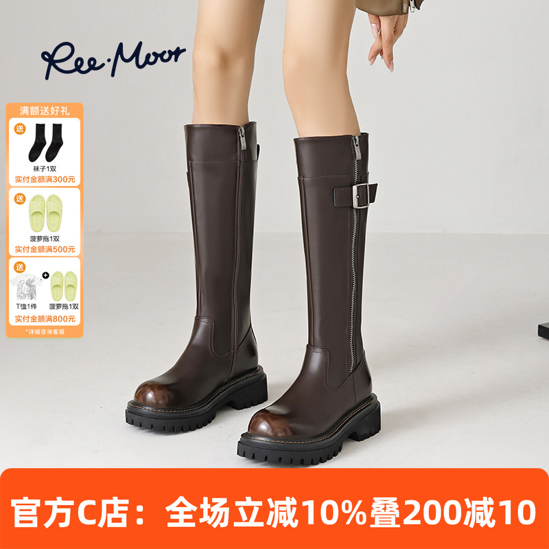 REEMOOR骑士靴长筒靴增高复古