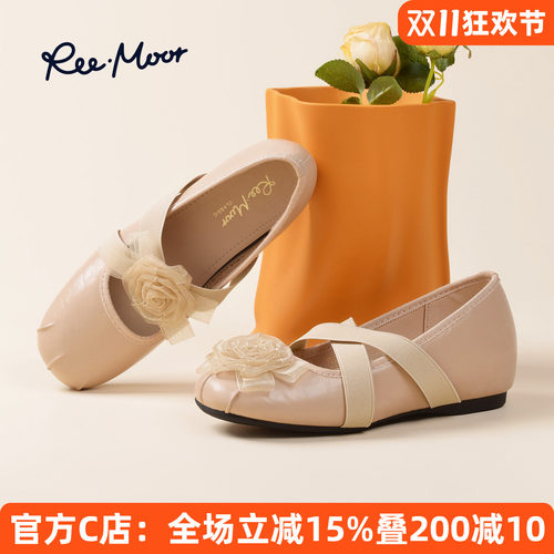 REEMOOR法式复古花朵玛丽珍鞋女