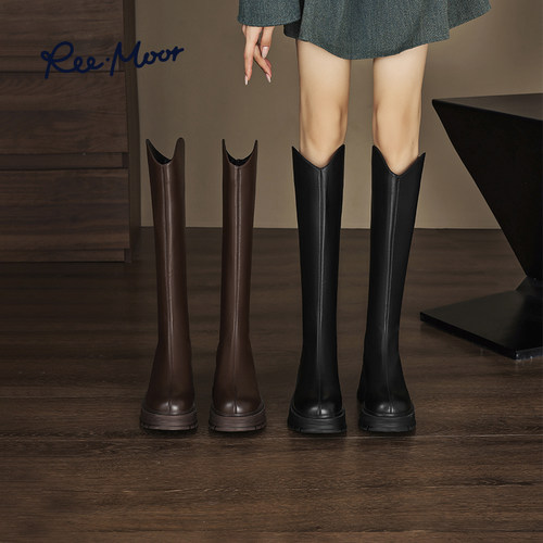 reemoor长靴骑士靴弹力显瘦厚底