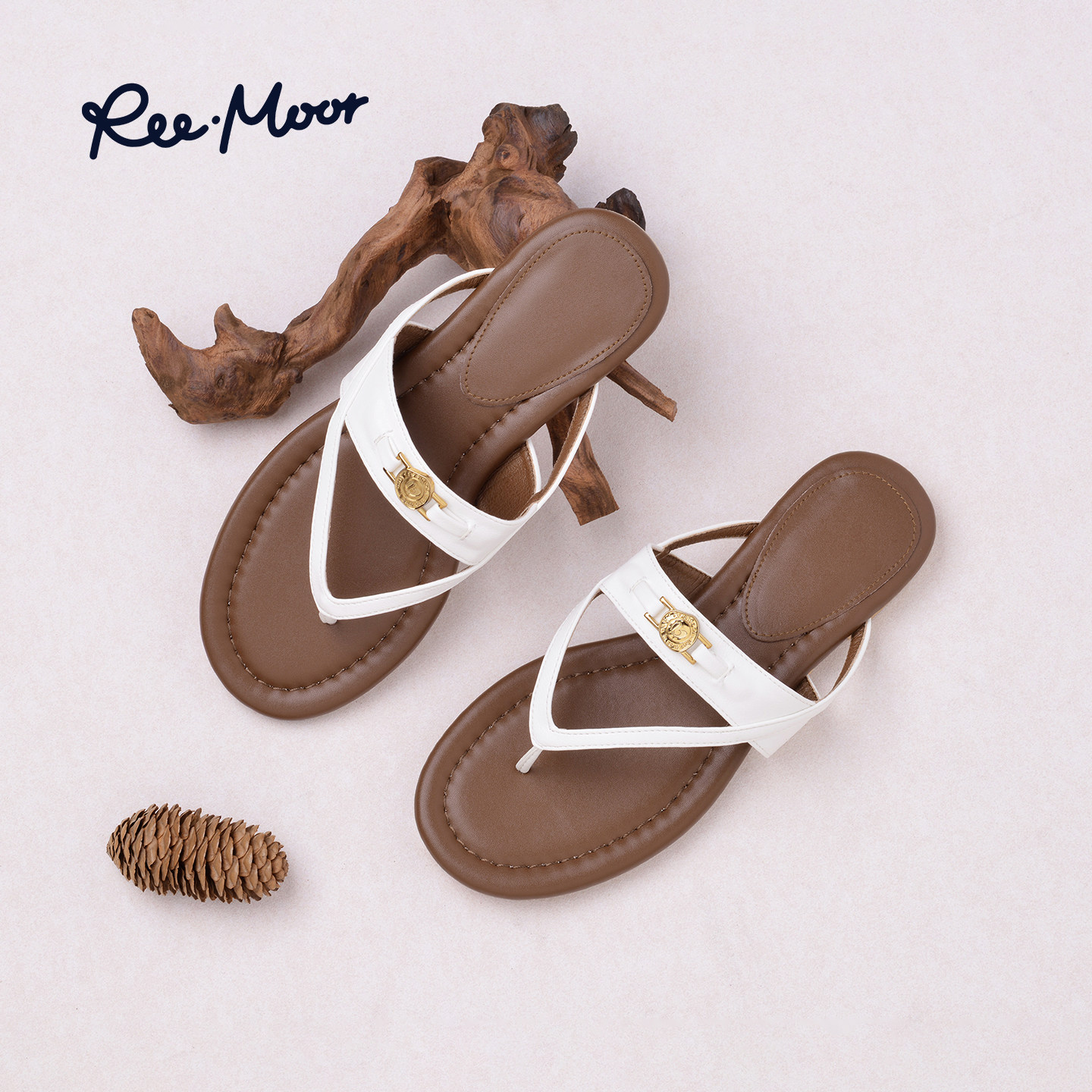 REEMOOR夹趾人字拖平跟女款度假拖鞋2026夏季新款一字拖耐磨凉鞋