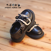 公主儿童学院风镂空乐福鞋 宝宝小皮鞋 女宝蕾丝 11岁春夏款 女2