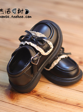 宝宝小皮鞋女2-3-7-11岁春夏款公主儿童学院风镂空乐福鞋女宝蕾丝