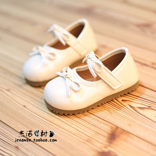 女童公主防滑软底漆皮单鞋