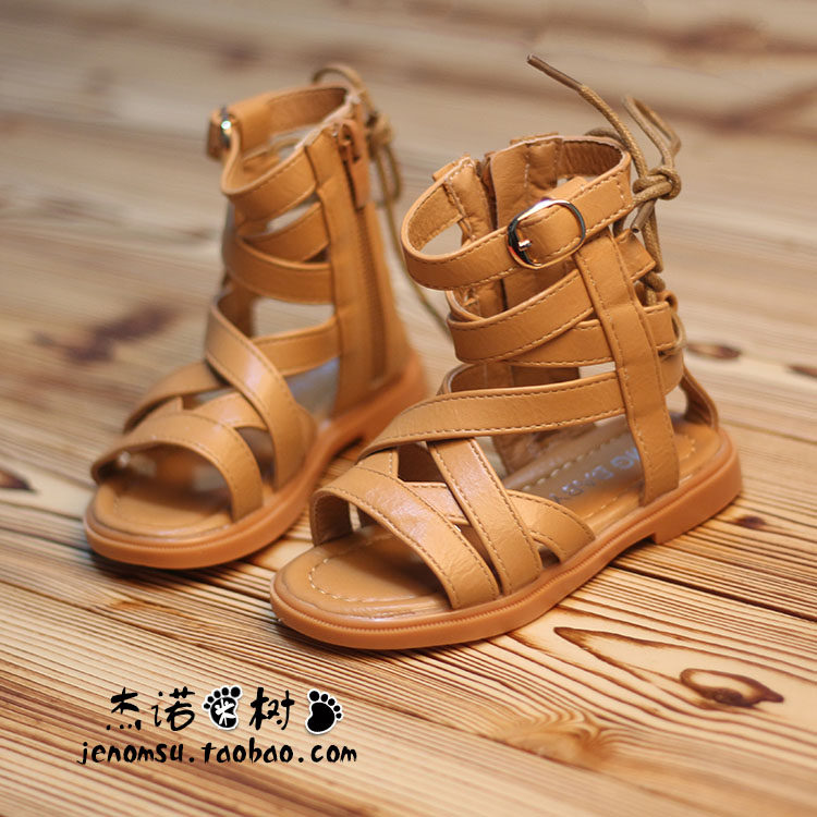 女童凉鞋2024夏季新款时尚中小童交叉编织高帮罗马鞋女孩公主凉靴,童鞋/婴儿鞋/亲子鞋,凉鞋,淘宝优惠券,粉丝福利购,淘宝优惠卷