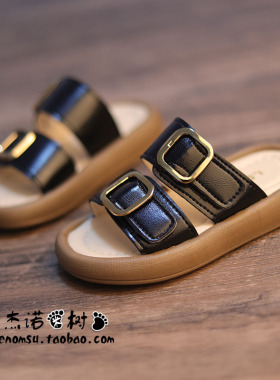 夏季儿童曼波风格凉拖2026新款女童平跟休闲防滑一字拖男童沙滩鞋