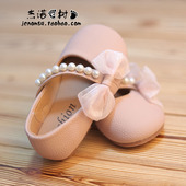 12岁秋款 女宝单鞋 女童鞋 2岁半 圆头珍珠女宝宝小皮鞋 子 公主鞋