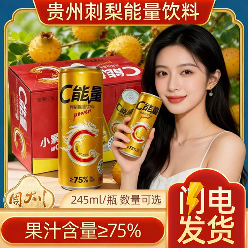 贵州特产刺梨C能量饮料果汁含维C烟酰胺牛磺酸刺梨汁245mlx24瓶
