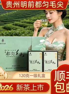 贵州特产都匀毛尖120g礼盒装2026新茶明前采摘一级茶叶高山浓香型