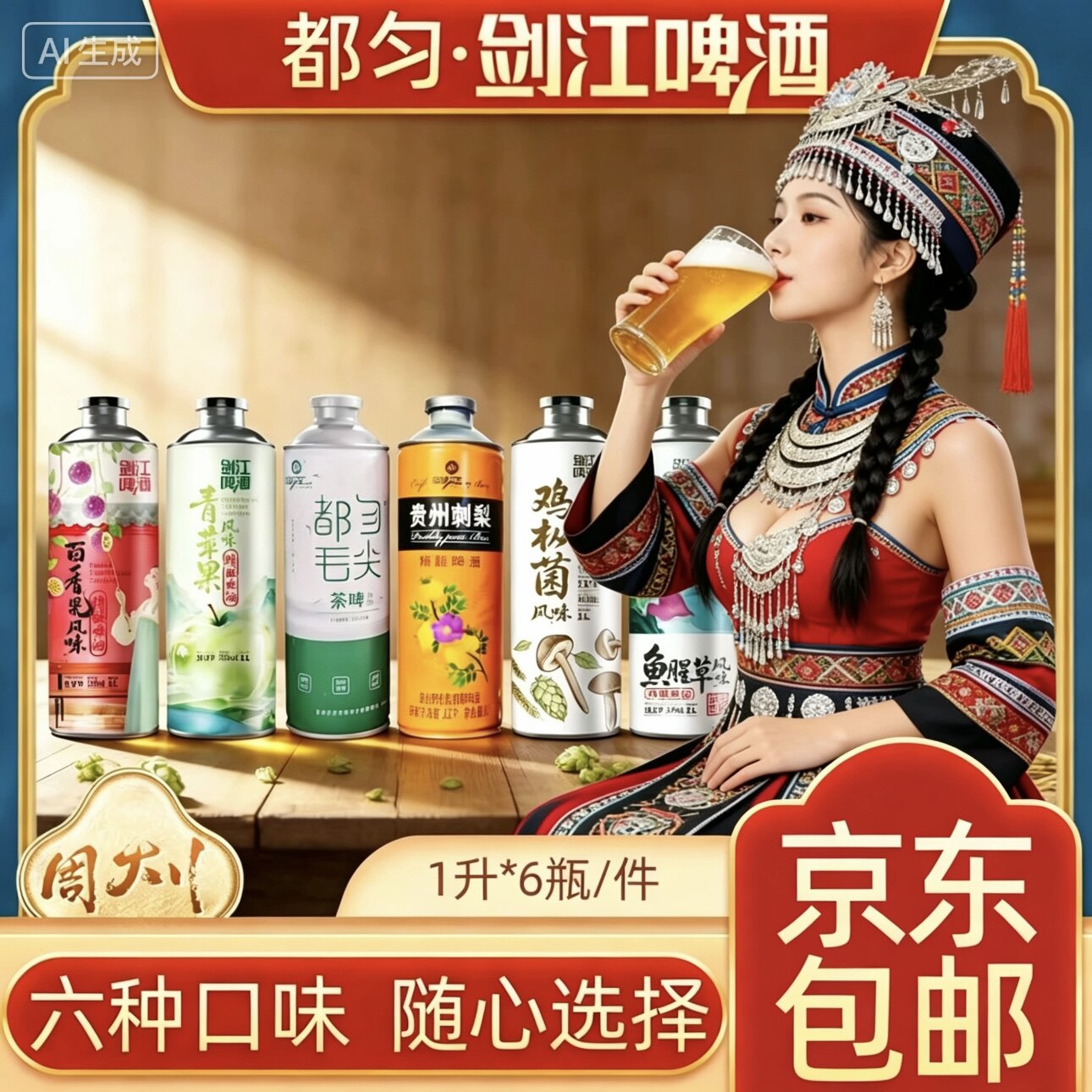 贵州剑江啤酒精酿都匀毛尖刺梨鸡啤酒