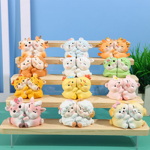 十二生肖贴贴乐可爱萌宠公仔潮玩卡通盲盒手办