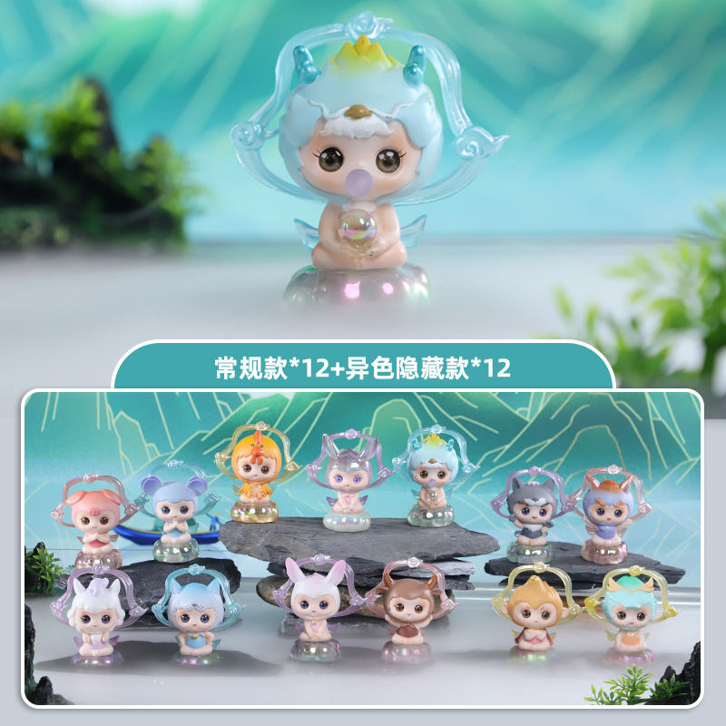 十二生肖护法盲盒手办国朝创意新品节庆礼品桌面发光摆件