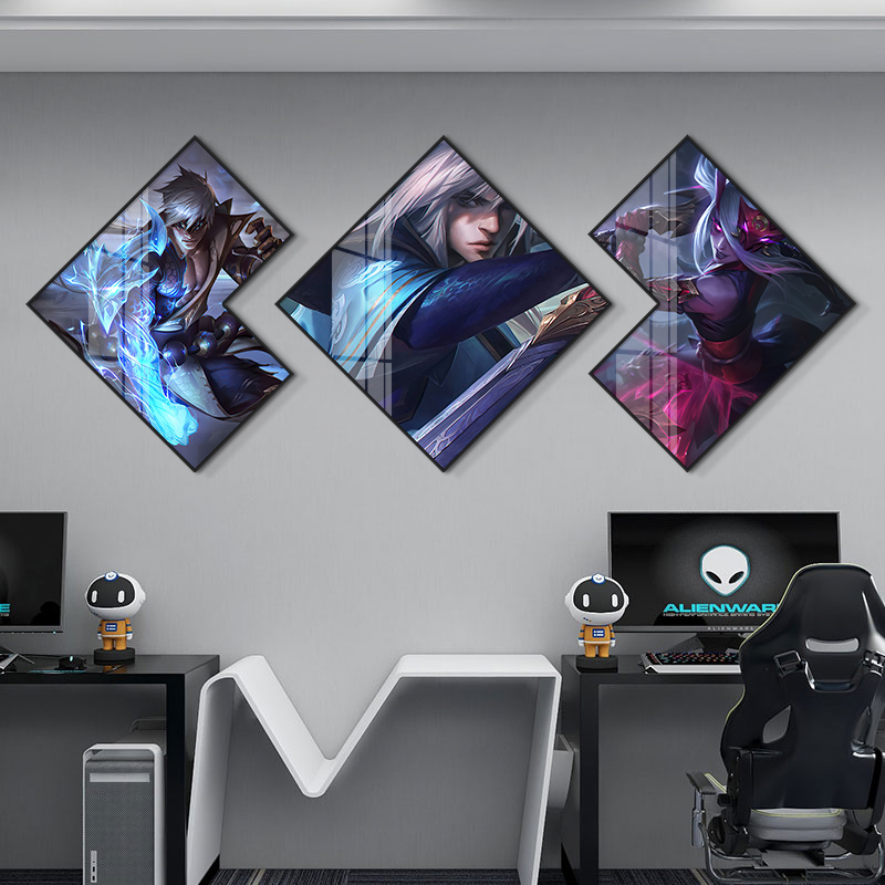 英雄联盟等游戏挂画电竞宾馆墙面