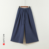2025风休闲宽松直筒阔腿裤秋季中腰棉麻凉感水洗长裤K013P75，男装休闲裤，星座409-1