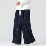 秋冬风灯芯绒休闲长裤直筒阔腿裤日系复古条绒哈伦裤K039P55，男装休闲裤，星座409-1