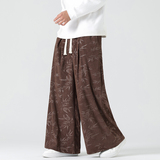 秋冬风灯芯绒休闲长裤直筒阔腿裤日系复古条绒哈伦裤K039P55，男装休闲裤，星座409-1