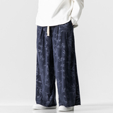 秋冬风灯芯绒休闲长裤直筒阔腿裤日系复古条绒哈伦裤K039P55，男装休闲裤，星座409-1