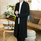 男装风道袍披风宽松亚麻开衫2022休闲中长款对襟风衣C018P75，男装风衣，星座409-1