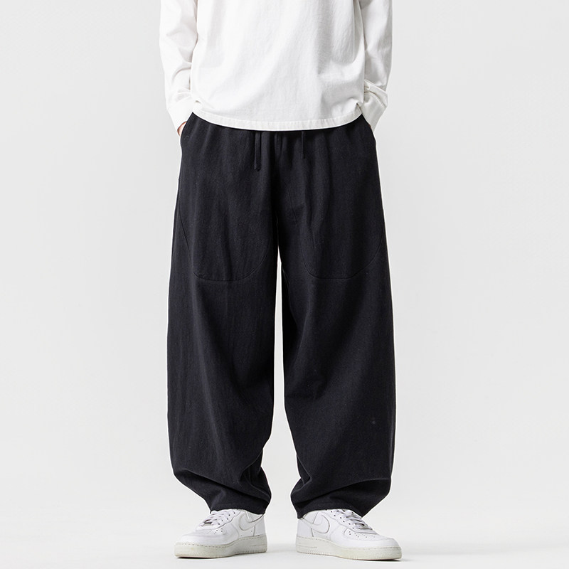 休闲裤男士宽松灯笼裤传统练功裤棉麻长裤阔腿裤K055P75,男装休闲裤,星座409-1