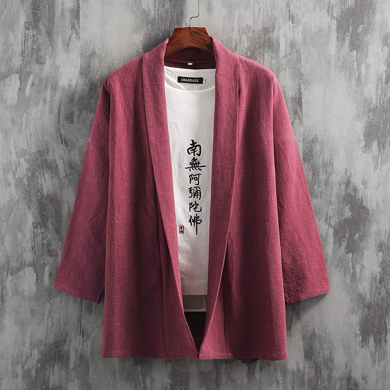 2025秋冬风男装棉麻道袍披风开衫汉服中式唐装外套C016-P75,男装民族服装,星座409-1