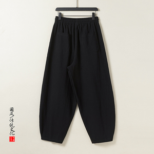 休闲裤男士宽松灯笼裤传统练功裤棉麻长裤阔腿裤K055P75图片