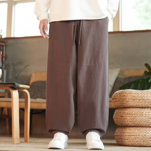 休闲裤男士宽松灯笼裤传统练功裤棉麻长裤阔腿裤K055P75图片