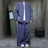 开衫唐装风棉麻禅修居士茶服大码披风汉服套装M910K013P160，男装民族服装，星座409-1