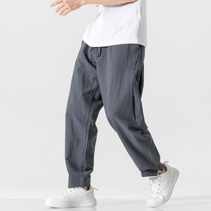 风春秋棉麻长裤亚麻宽松大码休闲裤唐装松紧腰太极裤K036P75，男装休闲裤，星座409-1