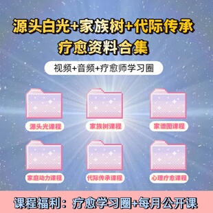 疗愈底层逻辑+源头光课程+家族树+家谱图+代际传承课程资料视频