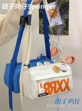 小众复古街头潮流百搭包包女大容量斜挎包男休闲运动风少女单肩包