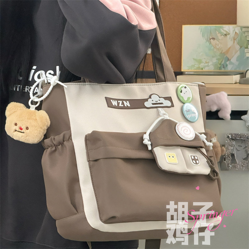 日系复古可爱斜挎包少女手提袋女高中初中学生上课包大容量单肩包