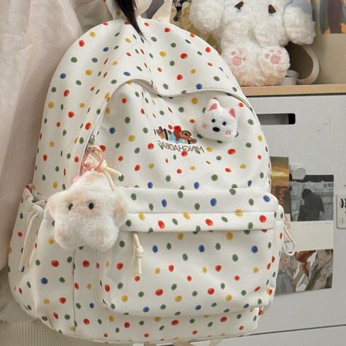 彩色波点狗狗包包真的好治愈