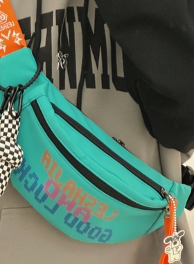 美式复古运动风街头胸包男韩版休闲百搭斜挎包潮中性甜酷少女腰包