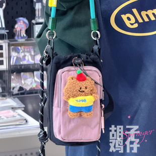 胡子鸡仔工装 斜挎小包潮搭手机包男女学生出游户外运动轻便水杯包