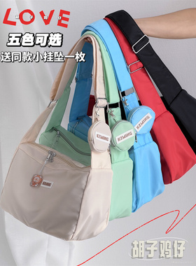复古潮流纯色简约休闲百搭包包女大容量斜挎包小众设计感单肩包男