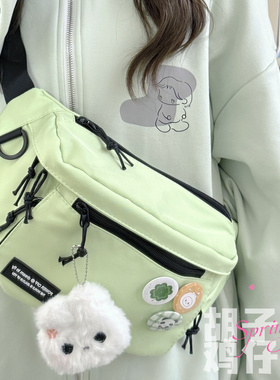 胡子鸡仔轻便斜挎包男复古运动风骑行小包女学生休闲百搭潮流胸包