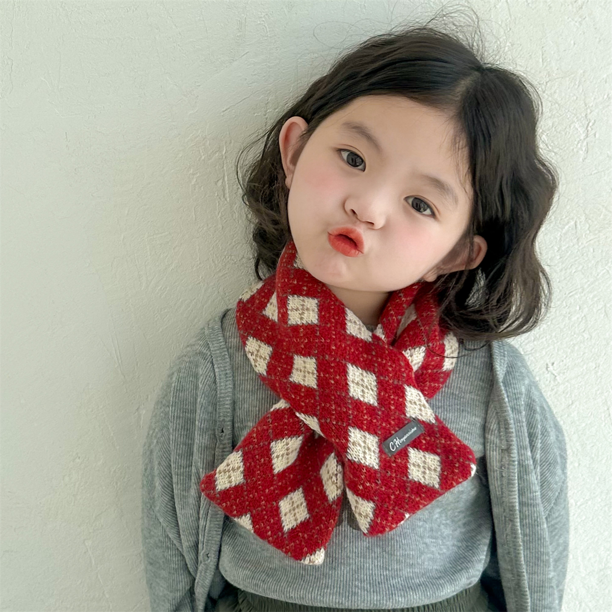 儿童围巾秋冬保暖针织围脖