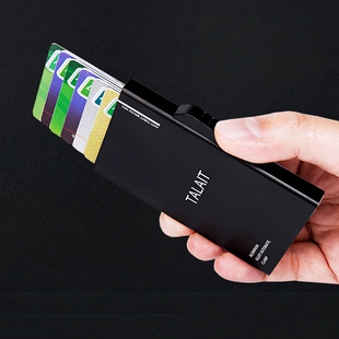 大容量金属卡包男女士防盗刷多卡位卡夹超薄防消磁自动弹出式卡套