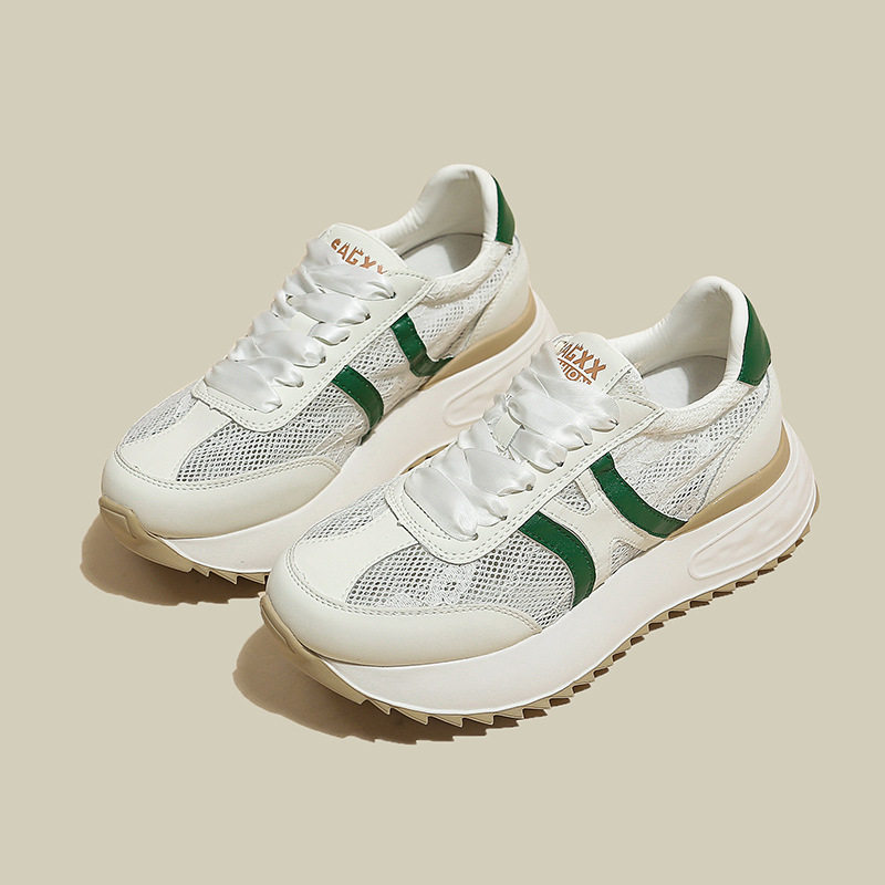 小码运动鞋女33小个子34减震跑步轻便网面透气小白鞋厚底增高老爹