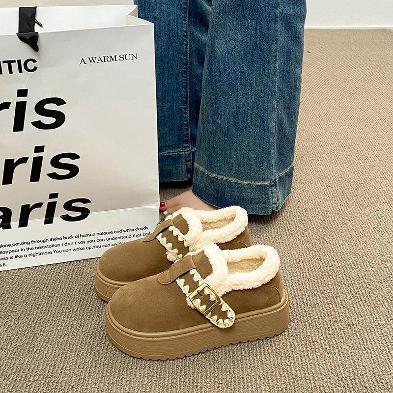 小码加绒勃肯鞋313233超火皮毛一体全包厚底2025新款小个子毛毛鞋