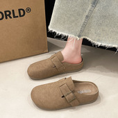 女2025新款 34码 半拖一脚蹬包头 拖鞋 313233外穿勃肯鞋 女式 特小码