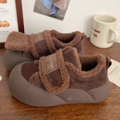 加棉休闲运动鞋 32码 冬季 加绒加厚保暖厚底增高小白鞋 33特小码 棉鞋