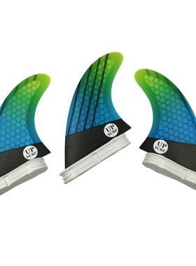 UPSURF冲浪板渐变尾舵surf fin碳纤鱼鳍Double Tabs2/FCS二代尾鳍